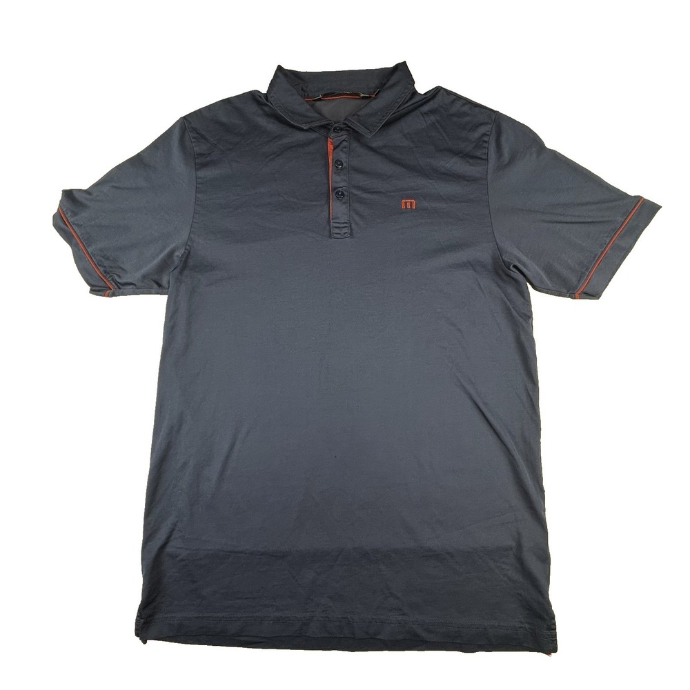 Travis Mathew Golf Polo Navy Blue & Red Accents Pima Cotton Large